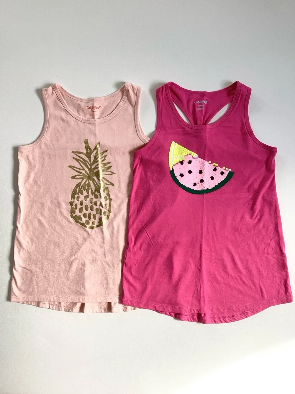 Cat & Jack Metallic Sequin Fruit Tank Top Bundle